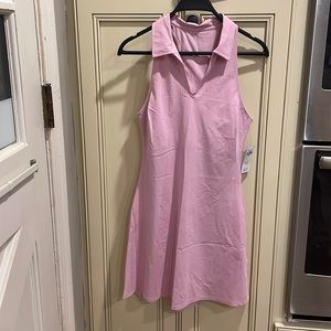 NWT Abercrombie collared racer back workout dress baby pink